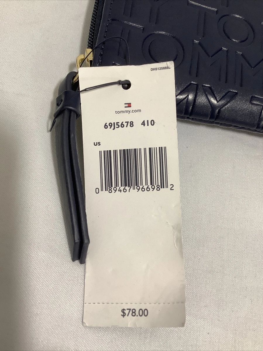 TOMMY HILFIGER logo debossed faux leather foldable women
