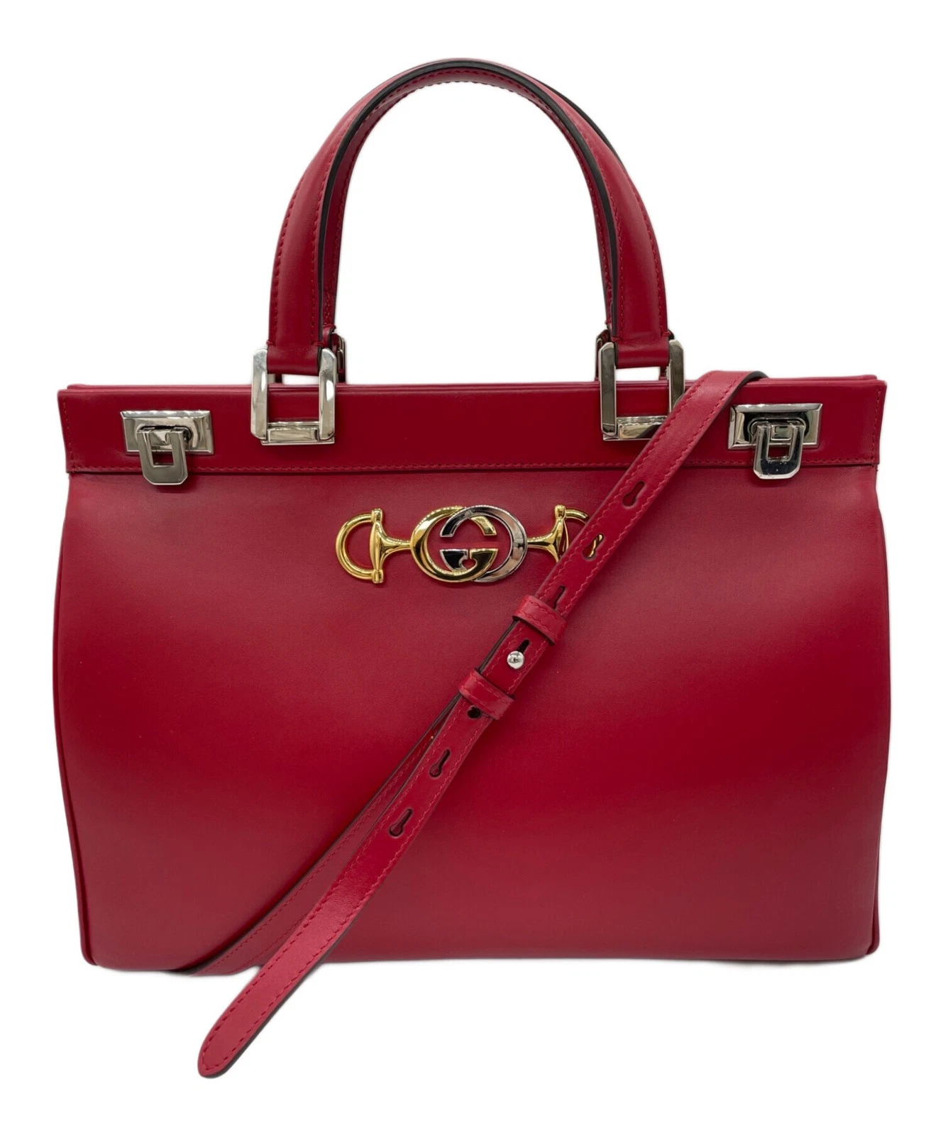 Gucci — Gucci Zumi Top Handle Bag 564714 Red #TFB2794