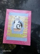 Cat /Kitten Bright Handcrafted 3-d  4x6" Photo Album Holds 96 Pictures NEW