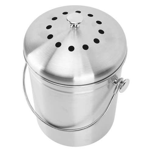 Countertop Compost Bin Round Stainless Steel Remove Odors Composting Bin AU - Picture 2 of 12