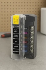 Blue Sea Systems 5035 ST Blade Fuse Block 6 Circuit with Cover – Marine Grade