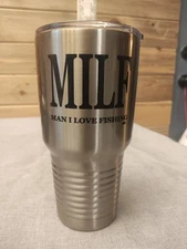 Rogue River Tactical Large Funny Fishing 30 Ounce Travel Tumbler Mug Cup w/ Lid