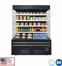 60" Open Air Grab And Go Curtain Merchandiser Refrigerator Cooler Display 220V