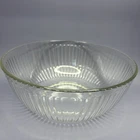 Pyrex Clear Ribbed Glass Mixing Bowl - Size 4.5QT / 4.5L, 7404-S, Made In USA