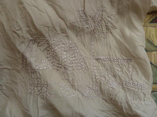 Chicos Silk Ecru Tonal Embroidery African Life+Animals Top/Jacket 3 XL Plus 56"B - Picture 8 of 12