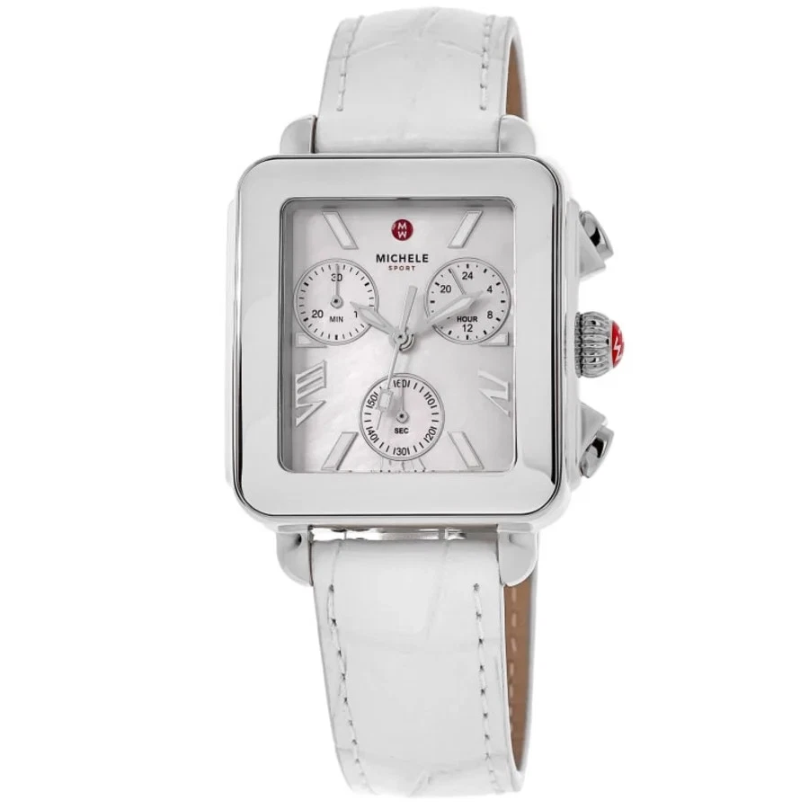 New Michele Deco Sport Quartz Chronograph Mother of Women's Watch MWW06K000066