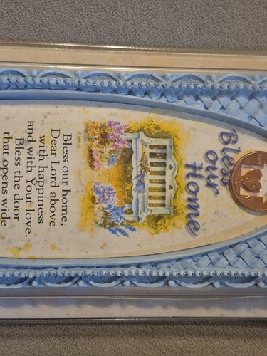 C.M. Paula Penny Charm Resin Wall Plaque Dear Lord Bless Our Home Decor - Picture 6 of 16