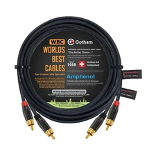 50 Foot RCA Cable Pair - Gotham GAC-4/1 (Black) Star-Quad Audio Interconnect ...