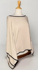 CAPOTE Poncho Oversized Pullover Top Tunic Size M/L Beige/Brown EUC