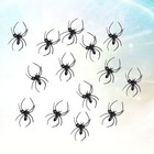144pcs Black Halloween Spider Ring Halloween Prank Props Animal Finger Ring