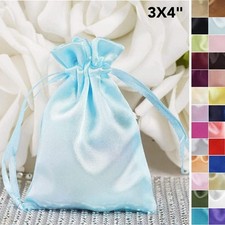 120 pcs 3x4 inch SATIN FAVOR BAGS - Wedding Drawstring Gift Pouches Packaging