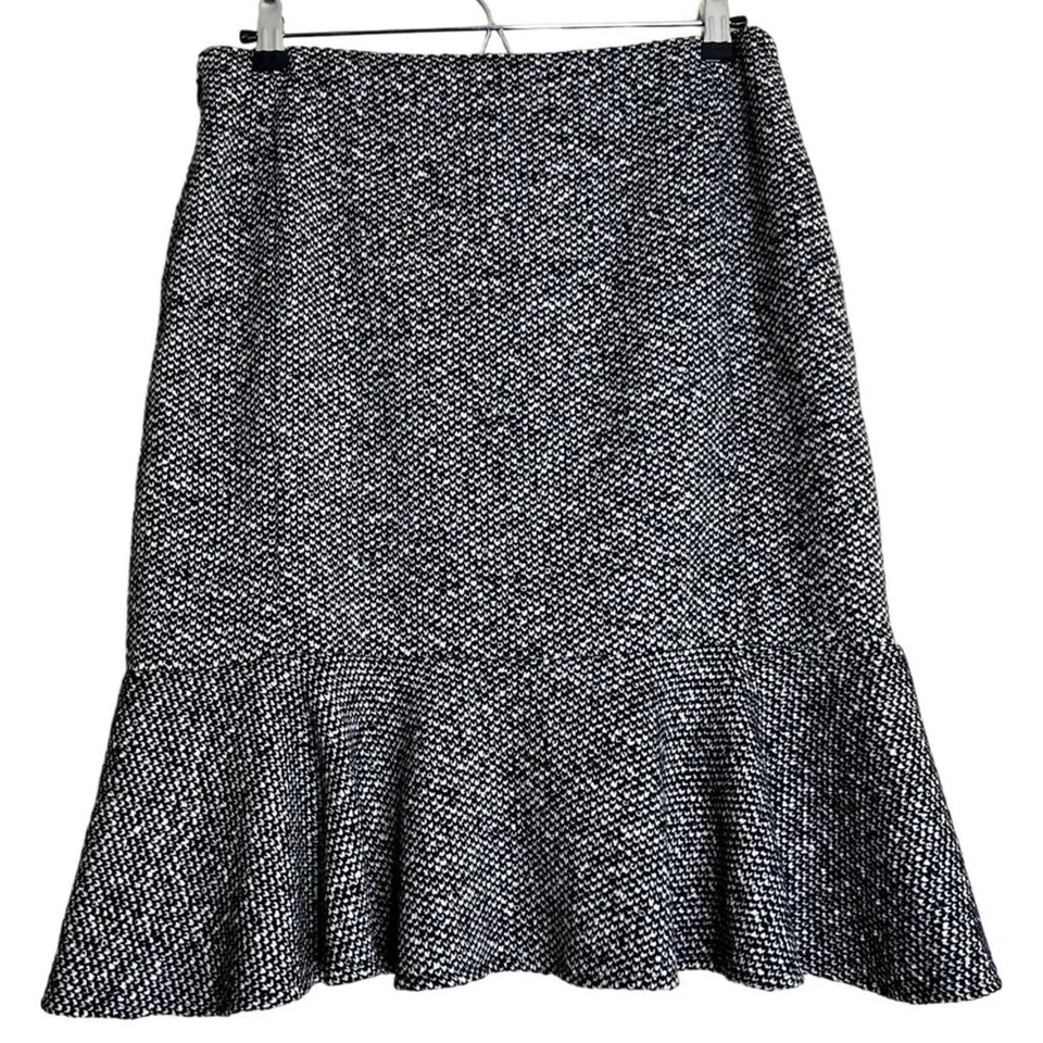 Minifalda Garfield & Marks línea A para mujer 6 gris tweed volantes volantes dobladillo Foto 2 de 4