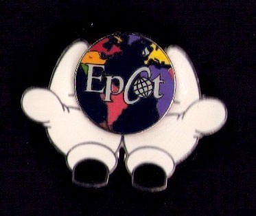 Disney Mickey Hands Around Globe Spaceship Earth Spinner Pin