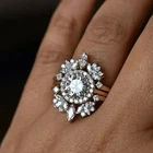 Round Cut Lab Created Diamond Bridal Wedding Gift Ring Set In 14K Yellow Gold FN