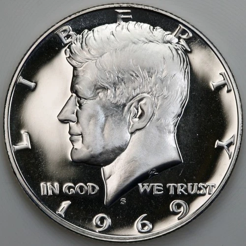 1969 S Gem Cameo Proof Kennedy Half Dollar 40% Silver