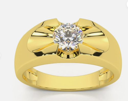 MASSANFERTIGUNG - nur Fassung - MR9248 - Größe 11 - Solitär Herren Diamant Ehering 14k