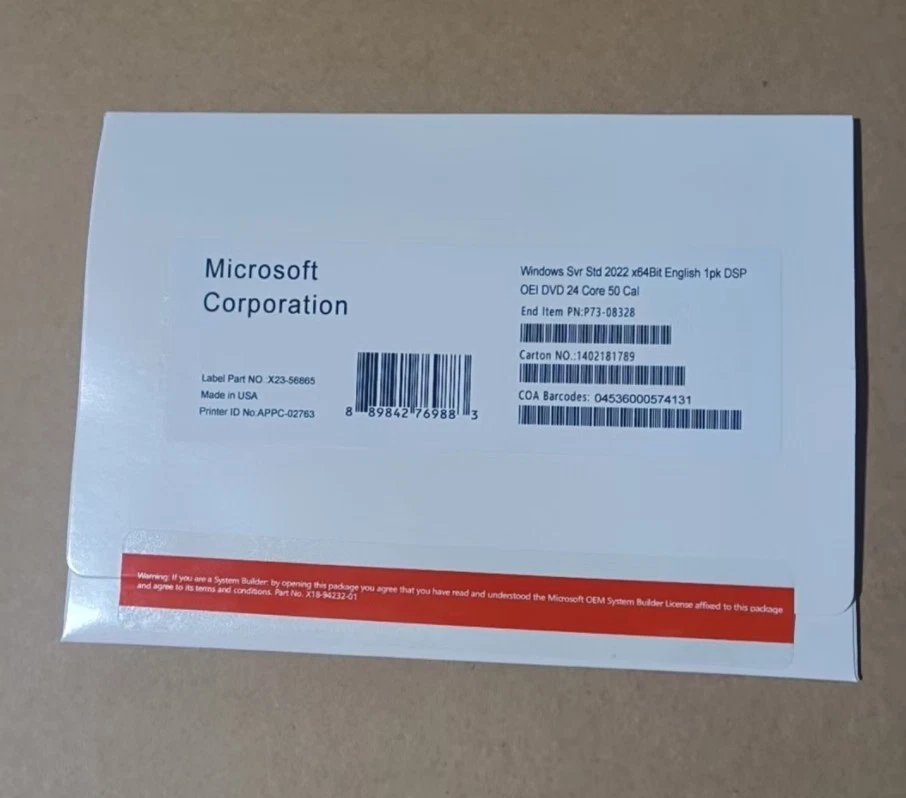Microsoft Windows Server 2022 Standard Edition | 24-Core License | 50 CALs - image 1 of 1