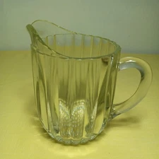 Vintage Pitcher Heavy Clear Glass Juice Pitcher Ribbed Hobnail Bottom 17 ounces