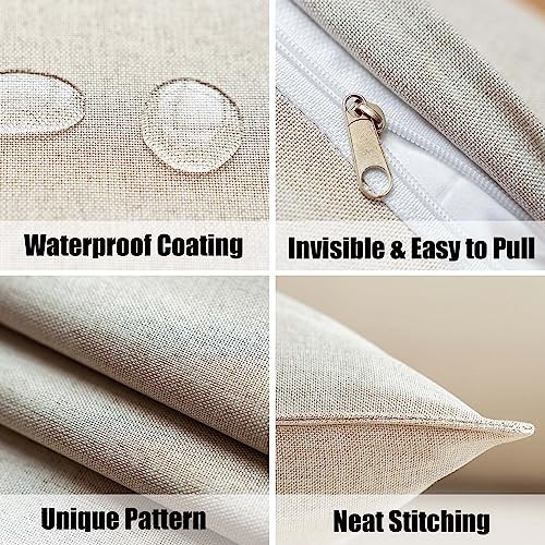 Outdoor Waterproof Throw Pillow Covers Set of 2 16" x 16" (Pack of 2) Beige - Bild 4 von 8