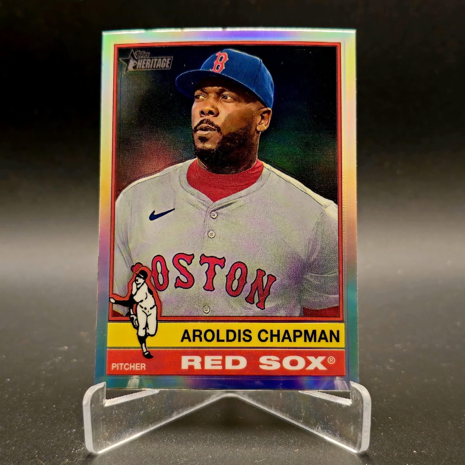 2025 Topps Heritage CHROME REFRACTOR Aroldis Chapman Boston Red Sox #24