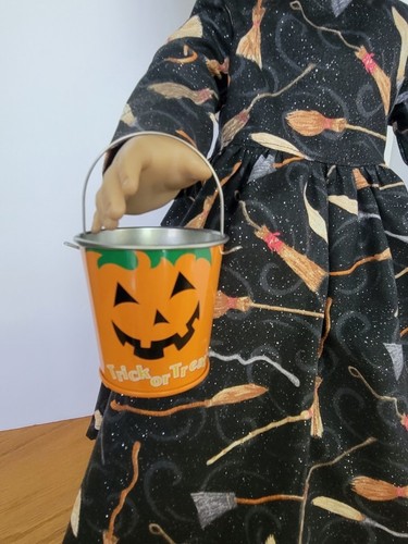 5-pc Halloween Sparkle Dress: Witches' Brooms, Hat + - fits American Girl - Picture 3 of 3