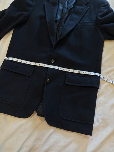 100% Cashmere Men's Navy Blue Blazer Sport-Coat 2 Button Sz XL Made in USA - Picture 8 of 10