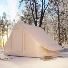 Blow Up Camping Tent with Stove Jack Waterproof Inflatable Tent with Hand Pump