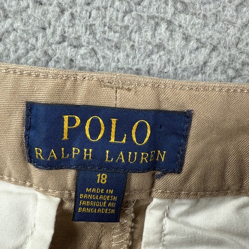 Polo Ralph Lauren Shorts Youth Boys 18 Chino Khaki Pockets Belt Preppy NWT - Picture 5 of 12