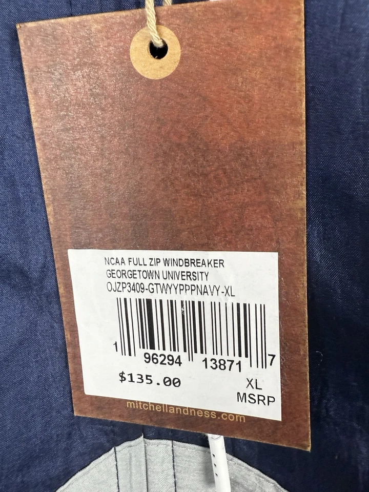 Chaqueta cortavientos Mitchell & Ness Georgetown Hoyas NCAA cremallera completa XL Foto 2 de 4