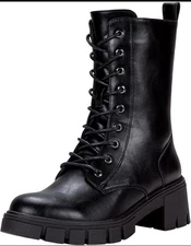 Vepose Women's 10 Mid Calf Combat Boots Chunky Platform Boot New