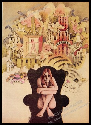 Reynolds Ruffins Artist 1970s Magazine Illustration 1977 ''Fear of phobias''