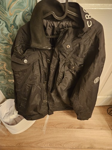 Crosshatch Mens Full Zip Warm Jacket Padded Double Layer Button Winter Coat