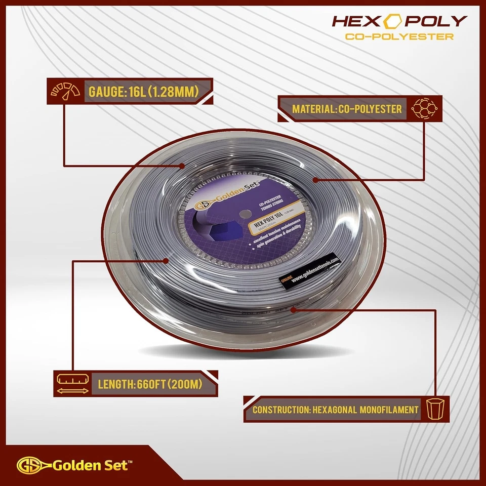 Hex Poly Polyester String - 660' Reel Silver - Image 3 of 4