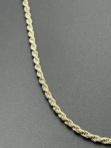 20" Sterling Silver Rope Chain Necklace 13 Grams 2.25MM W18 - Picture 6 of 9
