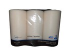 Mainstays Unscented Pillar Candles, 3 x 6 in, Ivory, 3 Count