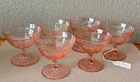 Vintage Anchor Hocking Pink Depression Glass Set of 6 Sherbet Bowls