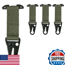 Tactical MOLLE Webbing Belt Clip w/ HK Hook for Backpack & Key Holder (4 Pack)