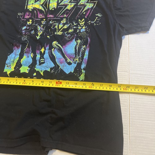 KISS Destroyer Black with Neon Graphic Rock Band T-Shirt Men's Size M - Picture 6 of 6
