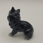 Vintage Gray Tabby Cat Figurine Raised Paw Marked "Japan" Black/Gray/White — photo 3