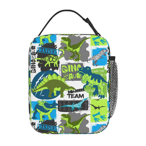 Cartoon Dinosaur Reusable Lunch Box Food Bag Insulated Lunch Bag for Teenage ...