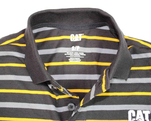 Cat Caterpillar Mens Polo Shirt S Classic Pullover Short Sleeve Reg Fit Black - Picture 5 of 6