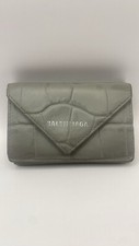 Balenciaga Wallet / Paper Mini Croco- Leather Gray Trifold 527545