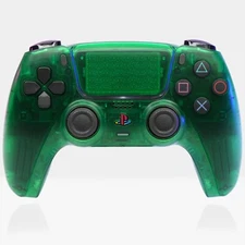 PS2 Emerald Killscreen Clear Green Retro PS5 Sony DualSense Controller Clicky