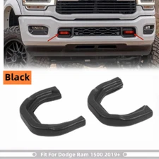 2X Black Front Tow Hook Covers Kit Fits for Dodge RAM 1500 2019-2025 Accessories