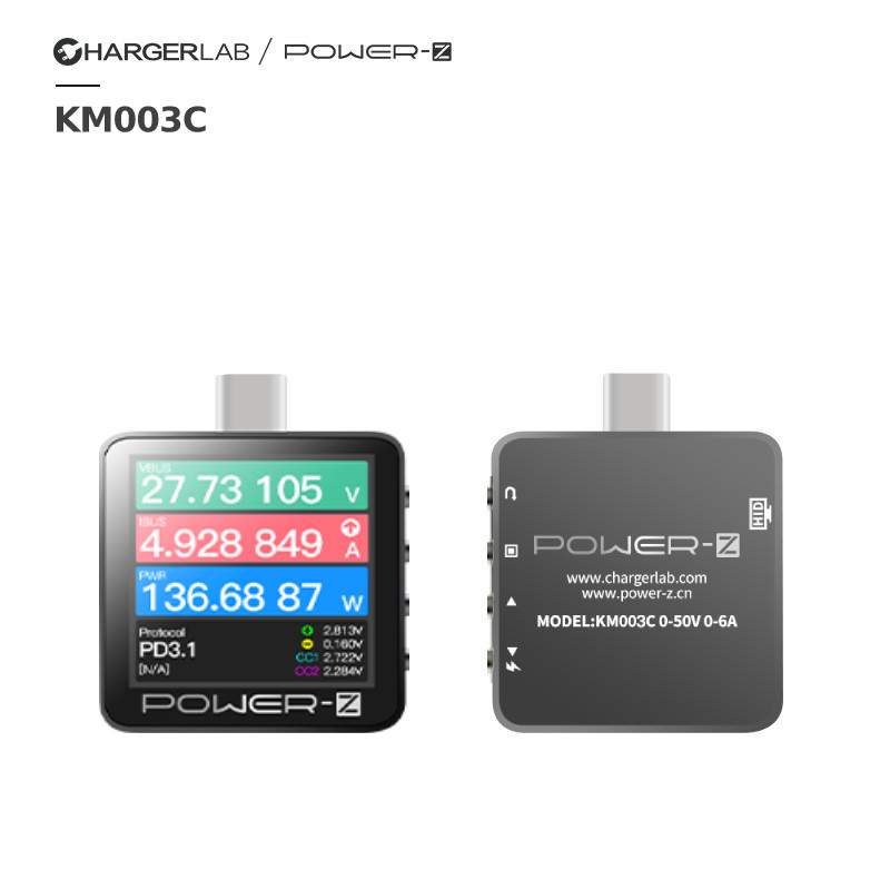NEW ChargerLAB Power-Z KM003C USB PD3.1 Protocol 48V Range Dual