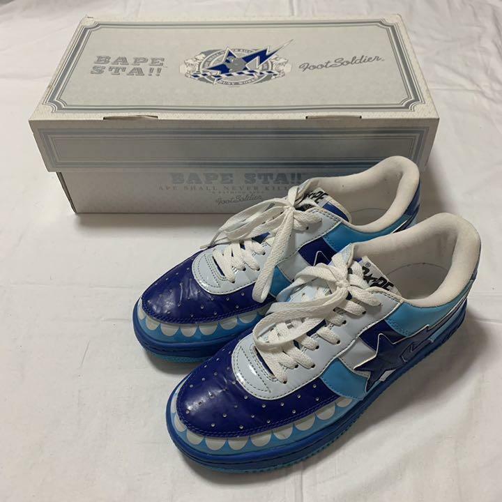 A BATHING APE x KAWS Bapesta Sneaker Shoes Blue Low US8.5 A BATHING APE x KAWS Bapesta Sneaker Shoes Blue Low US8.5