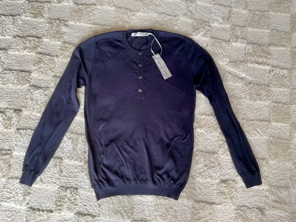 $325.00 NUEVO SUÉTER GRIS DANIELE ALESSANDRINI SLIM FIT 100% ALGODÓN FINO TALLA S/M Foto 4 de 4