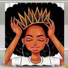 Sara Nell Queen Wearing Crown African American Shower Curtain 72" x 72" - NEW