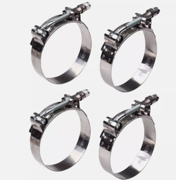4PCS 2.5 Inch Stainless Steel T Bolt Clamp Turbo Intake Silicone Hose Clamp