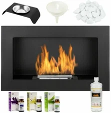 Organic ethanol fireplace 650x400 eco design fire burner black + accessories